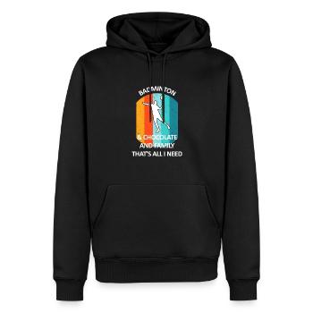 Badminton Federball Badmintonspieler Schokolade - Männer Premium Bio Hoodie - Schwarz - Vorne - Nico (187cm)