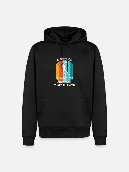 Badminton Badminton Badminton Player Chocolate - Men’s Premium Organic Hoodie - black