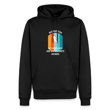 Badminton Federball Badmintonspieler Schokolade - Männer Premium Bio Hoodie - Schwarz - Vorne - Nico (187cm)