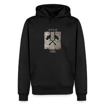Sculpteur de pierre dicton de sculpteur de pierre - Sweat à capuche Premium bio Homme - noir - Devant - Nico (187cm)