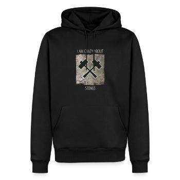 Sculpteur de pierre dicton de sculpteur de pierre - Sweat à capuche Premium bio Homme - noir - Devant - Nico (187cm)