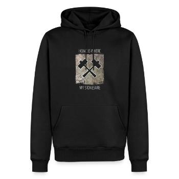Sculpteur de pierre dicton de sculpteur de pierre - Sweat à capuche Premium bio Homme - noir - Devant - Nico (187cm)