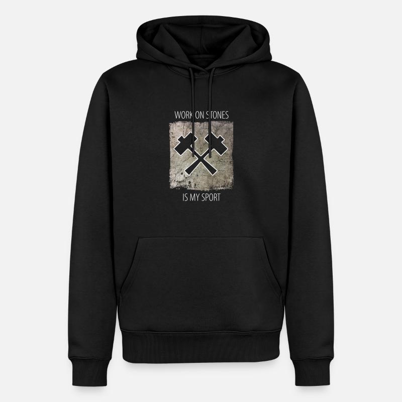 Steinmetz Steinbildhauer Spruch - Männer Premium Bio Hoodie - Schwarz