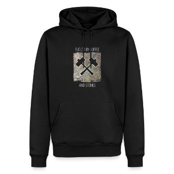 Sculpteur de pierre dicton de sculpteur de pierre - Sweat à capuche Premium bio Homme - noir - Devant - Nico (187cm)