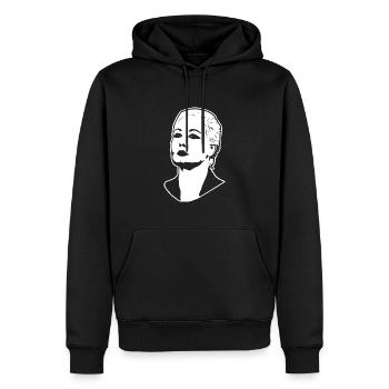 Navalnaïa - Sweat à capuche Premium bio Homme - noir - Devant - Nico (187cm)