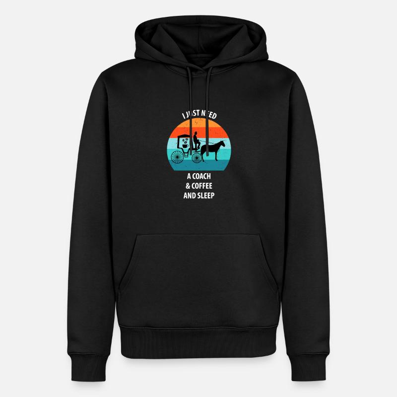 Cocher Calèche Calèche Café - Sweat à capuche Premium bio Homme - noir