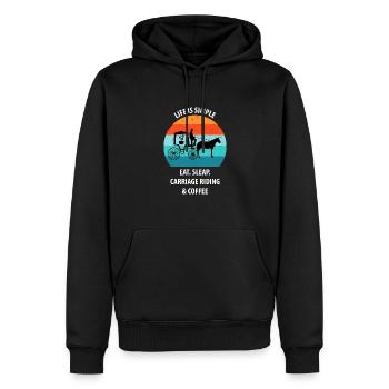 Cocher Calèche Calèche Café - Sweat à capuche Premium bio Homme - noir - Devant - Nico (187cm)