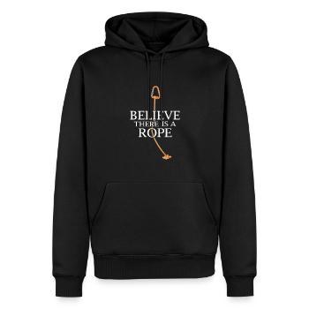 bergsteiger alpinist karabiner kletterseil - Männer Premium Bio Hoodie - Schwarz - Vorne - Nico (187cm)