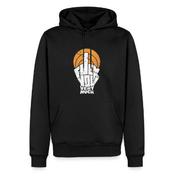 Fuck You Very Much - Signe doigt levé - Sweat à capuche Premium bio Homme - noir - Devant - Nico (187cm)