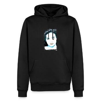 Femme, Yeux verts,Demi Moore, Cœur, Visage - Sweat à capuche Premium bio Homme - noir - Devant - Nico (187cm)
