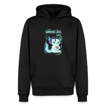 Gamesolotl Pun Design for Axolotl Lovers - Men’s Premium Organic Hoodie - black - Front - Nico (187cm)