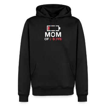 Mom Of Two Boys - Maman Mère 2 Fils Deux Garçons - Sweat à capuche Premium bio Homme - noir - Devant - Nico (187cm)