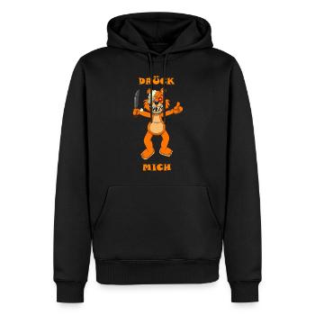 Drück Mich - Männer Premium Bio Hoodie - Schwarz - Vorne - Nico (187cm)