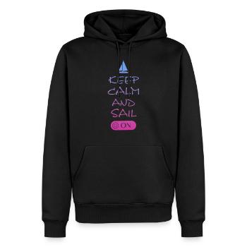 Sailing, Sail On, Spruch für Segler - Männer Premium Bio Hoodie - Schwarz - Vorne - Nico (187cm)