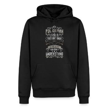 Polizei Stop Tatort Dieb - Männer Premium Bio Hoodie - Schwarz - Vorne - Nico (187cm)