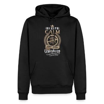 Alcool Alcooliques Boire Santé - Sweat à capuche Premium bio Homme - noir - Devant - Nico (187cm)
