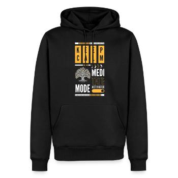 Méditation Zen Méditation Illumination - Sweat à capuche Premium bio Homme - noir - Devant - Nico (187cm)