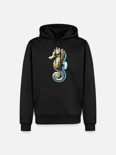 Hippocampe - Sweat à capuche Premium bio Homme - noir