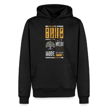 Yoga Entspannung Achtsam Karma - Männer Premium Bio Hoodie - Schwarz - Vorne - Nico (187cm)