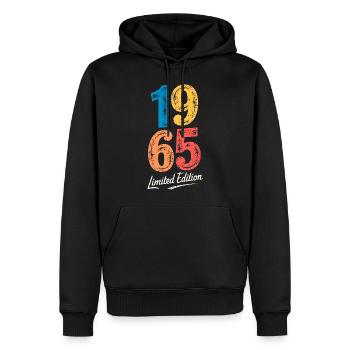 Legend 1965 Geschenke zum 60. Geburtstag für Männer Frauen 60 J - Männer Premium Bio Hoodie - Schwarz - Vorne - Nico (187cm)