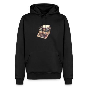 Vintage Schreibmaschine - Männer Premium Bio Hoodie - Schwarz - Vorne - Nico (187cm)
