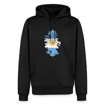 Argentine Drapeau Amérique du Sud Drapeau argentin - Sweat à capuche Premium bio Homme - noir - Devant - Nico (187cm)