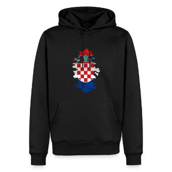 Croatie Drapeau Adriatique Zagreb Drapeau croate - Sweat à capuche Premium bio Homme - noir - Devant - Nico (187cm)