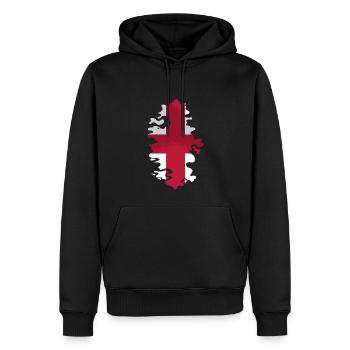 England Flagge Vintage Englische Fahne Used Look - Männer Premium Bio Hoodie - Schwarz - Vorne - Nico (187cm)