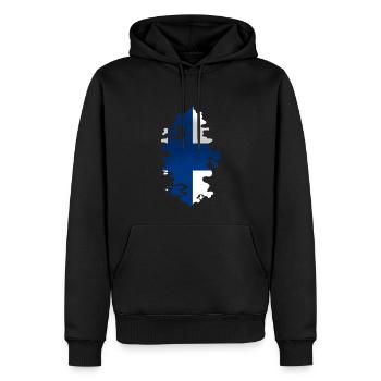 Finnland Flagge Suomi Finnische Fahne Used Look - Männer Premium Bio Hoodie - Schwarz - Vorne - Nico (187cm)