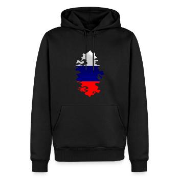 Drapeau de russie Vintage Drapeau russe d’occasion Look - Sweat à capuche Premium bio Homme - noir - Devant - Nico (187cm)