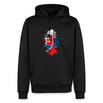 Slovaquie drapeau slovaque vintage drapeau slovaque - Sweat à capuche Premium bio Homme - noir - Devant - Nico (187cm)