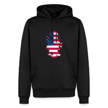 USA Flagge Amerika Fahne Stars & Stripes Patriot - Männer Premium Bio Hoodie - Schwarz - Vorne - Nico (187cm)