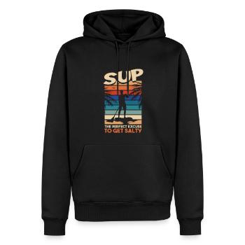 SUP - L’excuse parfaite pour se saler - Sweat à capuche Premium bio Homme - noir - Devant - Nico (187cm)