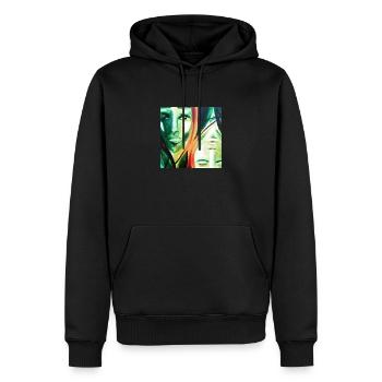 Face of creation - Männer Premium Bio Hoodie - Schwarz - Vorne - Nico (187cm)