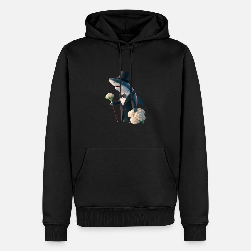Mr. Shark der Blumenkohl - Männer Premium Bio Hoodie - Schwarz