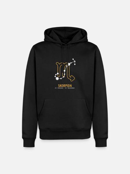Sternzeichen Illustration Skorpion - Männer Premium Bio Hoodie - Schwarz