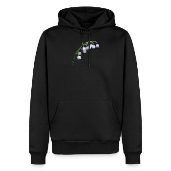 Cadeau de printemps fleur de muguet - Sweat à capuche Premium bio Homme - noir - Devant - Nico (187cm)