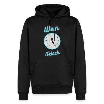Wein O'clock - Men’s Premium Organic Hoodie - black - Front - Nico (187cm)