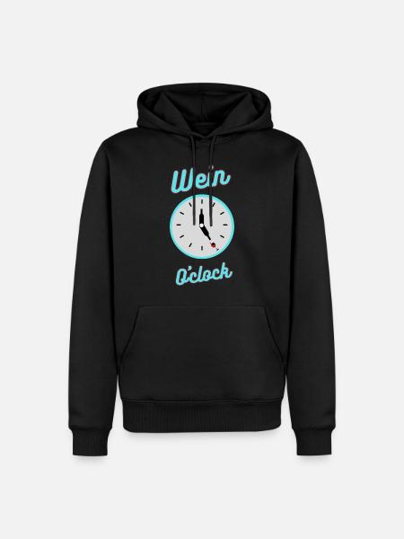 Wein O'clock - Männer Premium Bio Hoodie - Schwarz