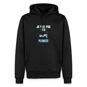 je peux pas j'ai plongée - Sweat à capuche Premium bio Homme - noir - Devant - Nico (187cm)