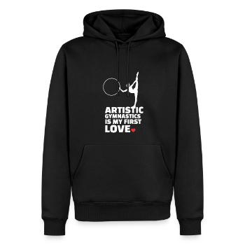 J’aime la gymnastique artistique élégante - Sweat à capuche Premium bio Homme - noir - Devant - Nico (187cm)