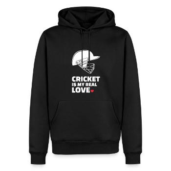 Ich Liebe Cricket Für Alle Cricketspieler - Männer Premium Bio Hoodie - Schwarz - Vorne - Nico (187cm)