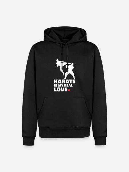 Ich Liebe Karate - Männer Premium Bio Hoodie - Schwarz