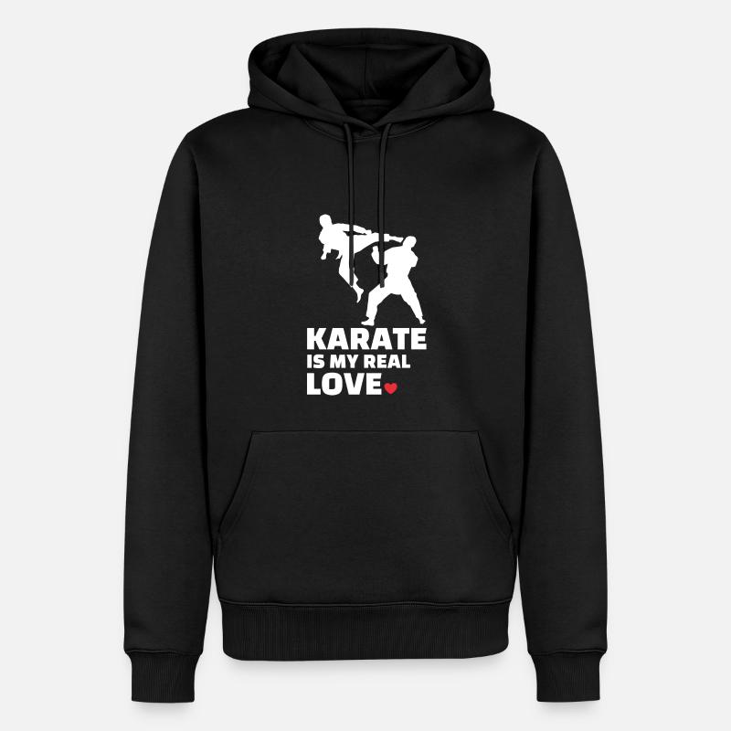 J’adore le karaté - Sweat à capuche Premium bio Homme - noir