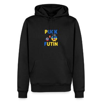 Puck Futin je soutiens l'ukraine - Sweat à capuche Premium bio Homme - noir - Devant - Nico (187cm)