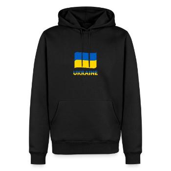 Flagge Ukraine T-Shirt - Männer Premium Bio Hoodie - Schwarz - Vorne - Nico (187cm)