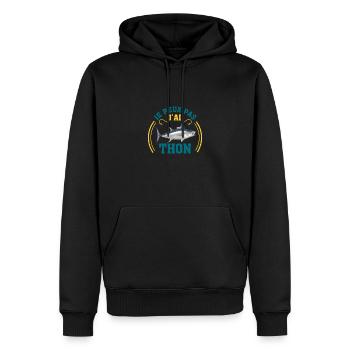 je peux pas j'ai thon drôles cadeau peche pêche - Sweat à capuche Premium bio Homme - noir - Devant - Nico (187cm)