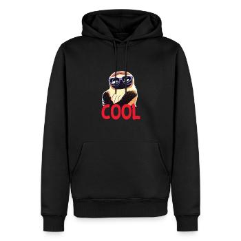 cooles Faultier - Cool sloth - Männer Premium Bio Hoodie - Schwarz - Vorne - Nico (187cm)