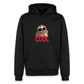 cooles Faultier - Cool sloth - Männer Premium Bio Hoodie - Schwarz - Vorne - Nico (187cm)