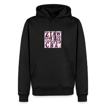 Alphabet - Sweat à capuche Premium bio Homme - noir - Devant - Nico (187cm)